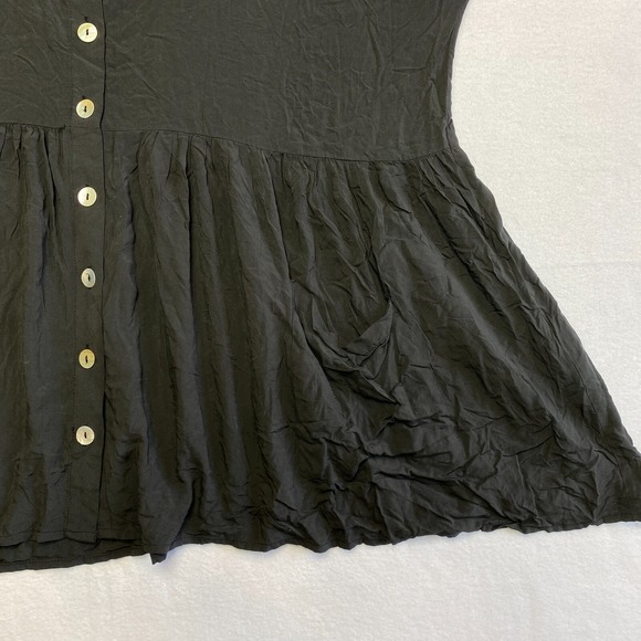 ZARA Dress Womens Medium Black Short Sleeve Premium Denim Boho Oversized - Picture 5 of 12